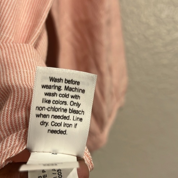 LC Lauren Conrad Women's Shirt Size Small Pink Striped Ruffle Button Up Blouse - Picture 8 of 11